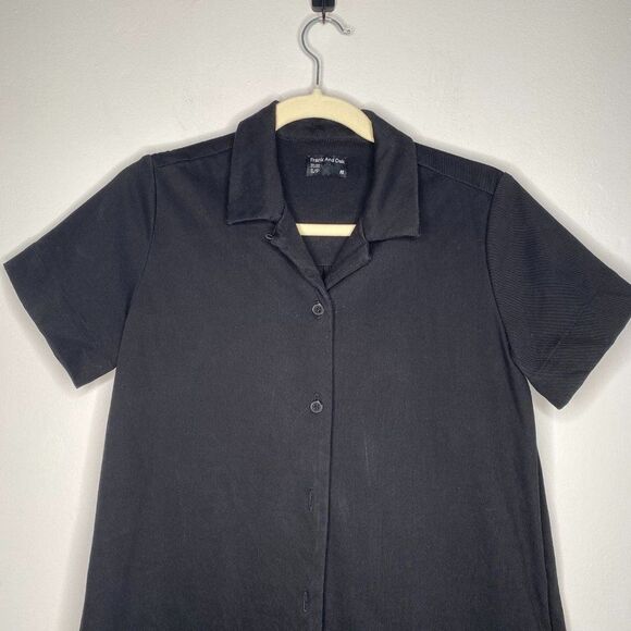 FRANK & OAK Black Button Up Mini Dress | Size: S - Picture 2 of 6
